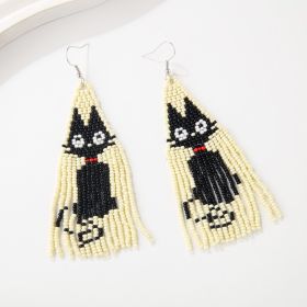 Animal Cat Hand-woven Rice Bead Ear Jewelry Female (style: Cat)