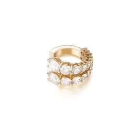 Simple Fashion Jewelry Temperament European And American Multi-layer Diamond-encrusted C Ear Ring (Color: Gold row two)