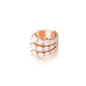 Simple Fashion Jewelry Temperament European And American Multi-layer Diamond-encrusted C Ear Ring (Color: Rose gold row three)