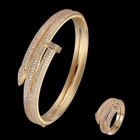 Zircon Personalized Creative Jewelry Bracelet (Color: Gold, style: Ring No.8)