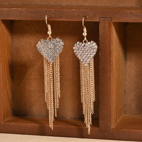 Fashion Jewelry Personality Temperament Crystal Claw Chain Earrings (Color: Gold)