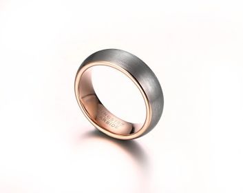 Brushed Tungsten Steel Ring Trendy Men's Personality Jewelry (Dimensions: 10number, Color: Rose Gold)