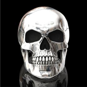 He Cheng Cross-border Hot Selling More Than Hand Jewelry Styles Ghost Head Skull Combination Fashion Ring Item Factory Direct Sales (Color: White Gold Color, size: Size 12)