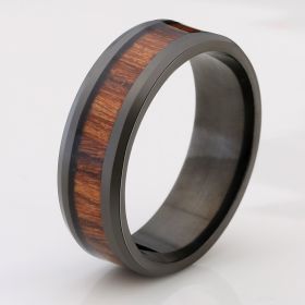 Rust Steel Ring Fashion Jewelry (Color: Brazilian bark, size: No.6)