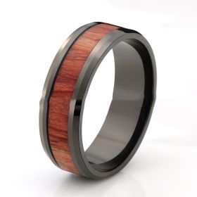Rust Steel Ring Fashion Jewelry (Color: Bixa orellana, size: No.10.5)