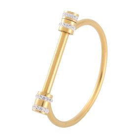 Women's Horseshoe Stainless Steel Bracelet Jewelry (Color: Gold with diamond)
