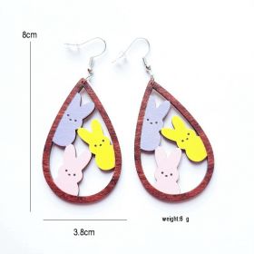 New Revival Water-saving Leopard Pattern Rabbit And Chicken Revival Egg Earrings Easter Decoration Jewelry (style: Three rabbits)