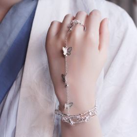 Antique Bell Ring Bracelet Retro Jewelry (Color: Butterfly type)