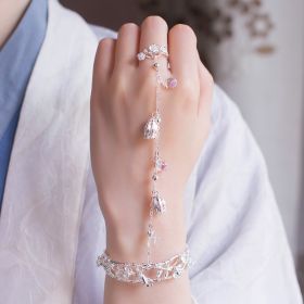 Antique Bell Ring Bracelet Retro Jewelry (Color: Lily of the valley Silvercolor)