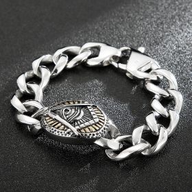 Jewelry Retro Old Creative Personality Stainless Steel Bracelet (Color: KB81414BD)