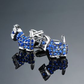 Jewelry Oval Cufflinks With Blue Crystals (style: 5 Style)
