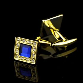 Jewelry Oval Cufflinks With Blue Crystals (style: 4 Style)