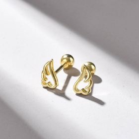 Sterling Silver Jewelry Feather Series Trend Personality (Color: Gold)