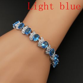 Meniscus Color Jewelry Zircon Bracelet Ladies (Color: Light Blue)