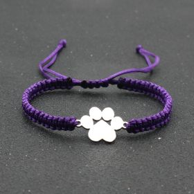 Popular Jewelry Stainless Steel Bear Claw Bracelet (Color: Purple)