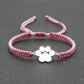 Popular Jewelry Stainless Steel Bear Claw Bracelet (Color: Pink)