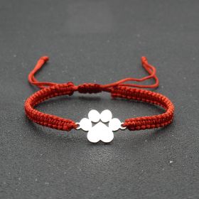 Popular Jewelry Stainless Steel Bear Claw Bracelet (Color: Red)