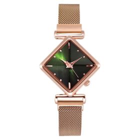 Women Square Watch Luxury Ladies Quartz Magnet Buckle Gradient Color Watches Relogio Feminino For Gift Clock (Color: XR4396-RGGN, size: 1)
