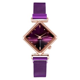 Women Square Watch Luxury Ladies Quartz Magnet Buckle Gradient Color Watches Relogio Feminino For Gift Clock (Color: XR4396-PP, size: 1)