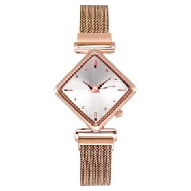 Women Square Watch Luxury Ladies Quartz Magnet Buckle Gradient Color Watches Relogio Feminino For Gift Clock (Color: XR4396-RGWH, size: 1)