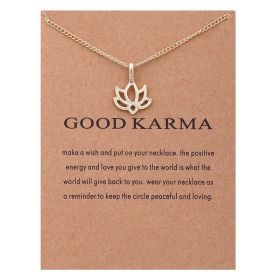 Fashion Jewelry Good Karma Happy Lotus Choker Necklace (Color: Silver)