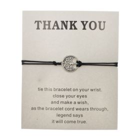 Hand-woven Red Rope Tree of Life Bracelet (Color: Black)