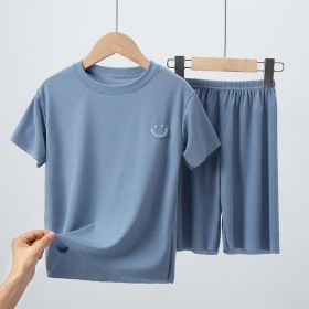Ice Silk Thin Section Children Household Air Conditioning Clothes Short Oversleeves (Option: Blue-120 Yards)
